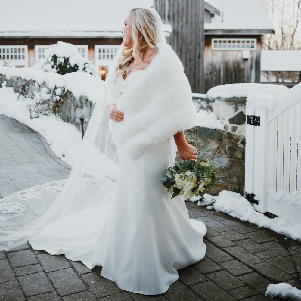 White Faux Fur Stole